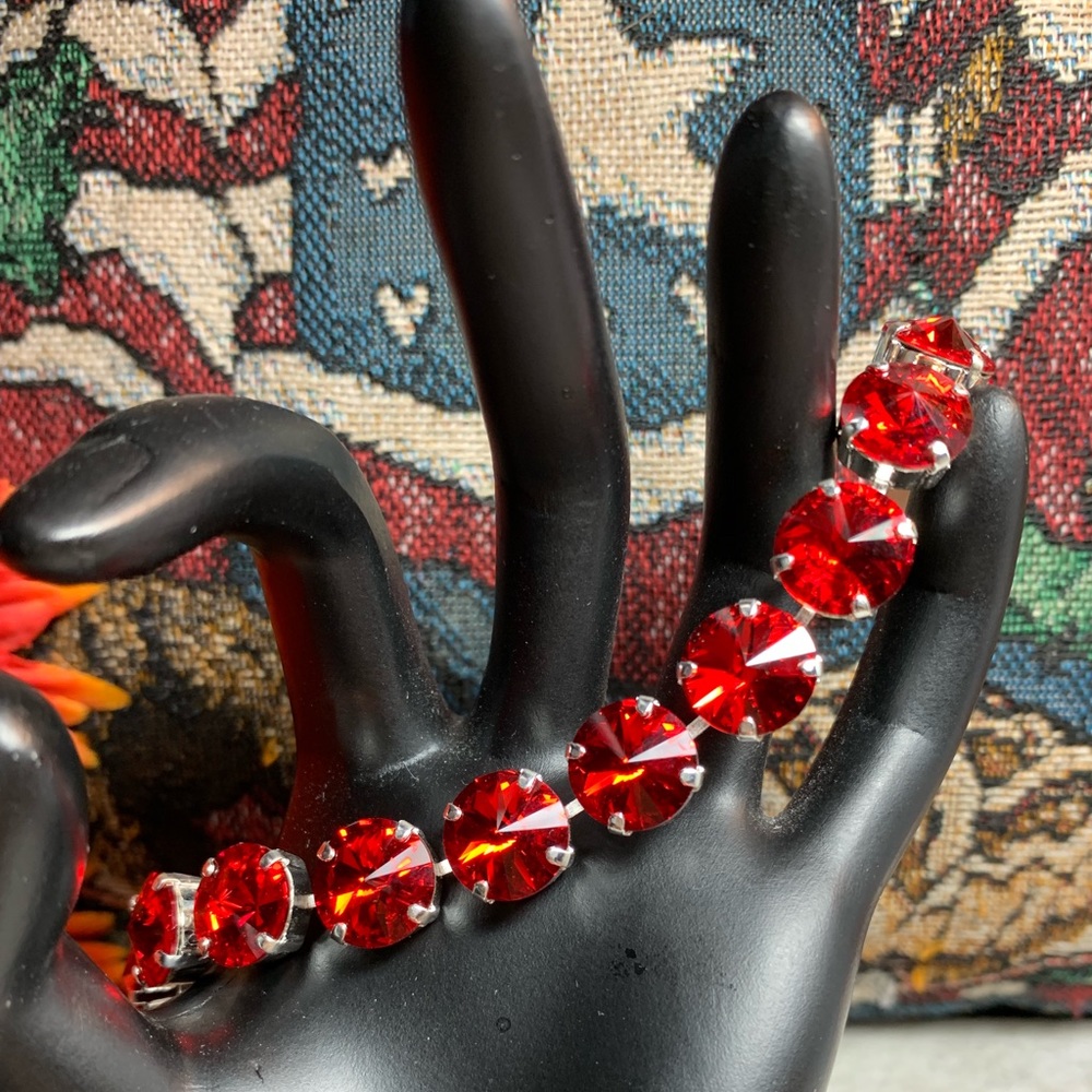 Handmade Swarovski “Rivoli Light Siam” Bracelet